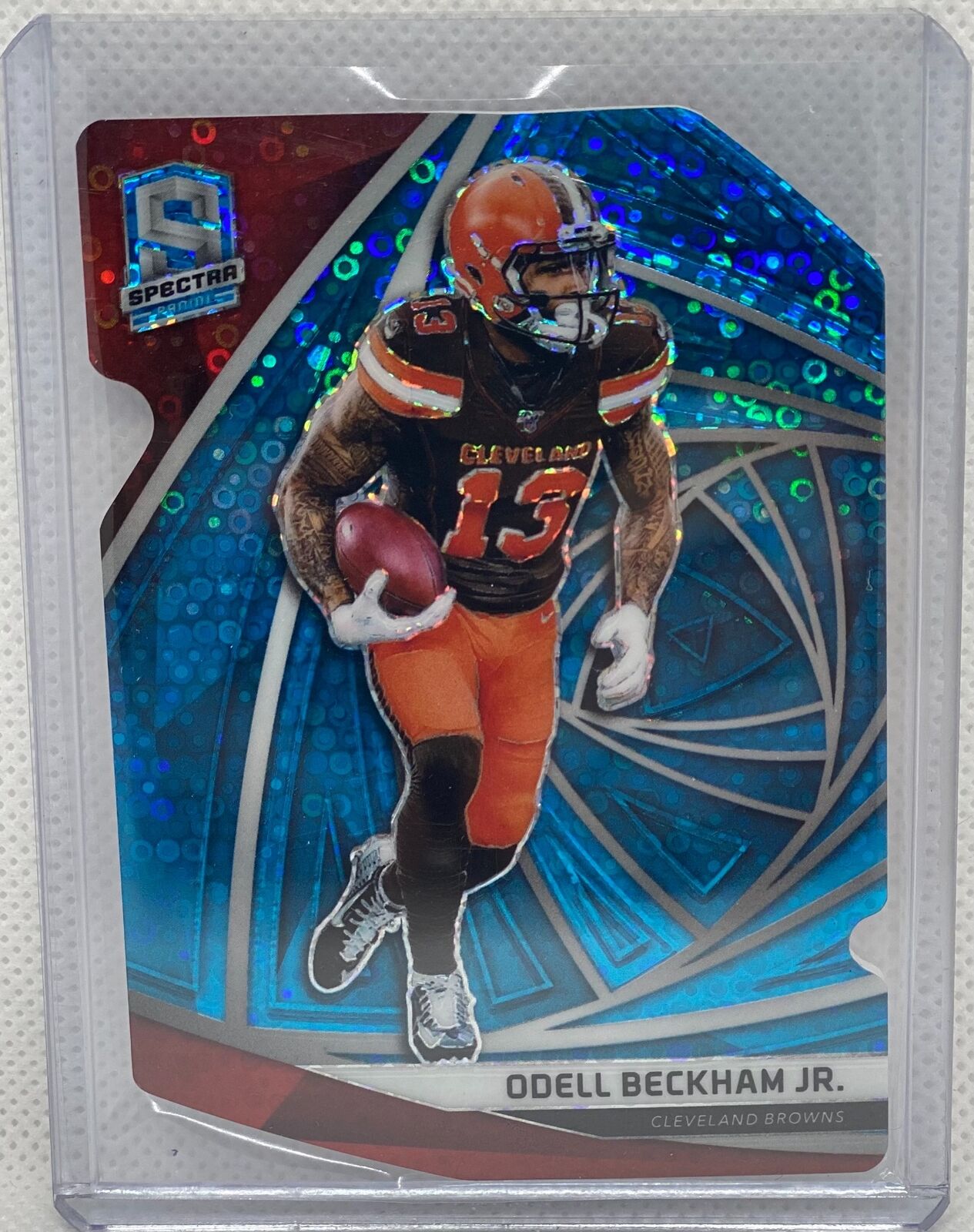 ODELL BECKHAM JR. 2019 PANINI SPECTRA NEON BLUE DIE CUT PRIZM #D 46/50