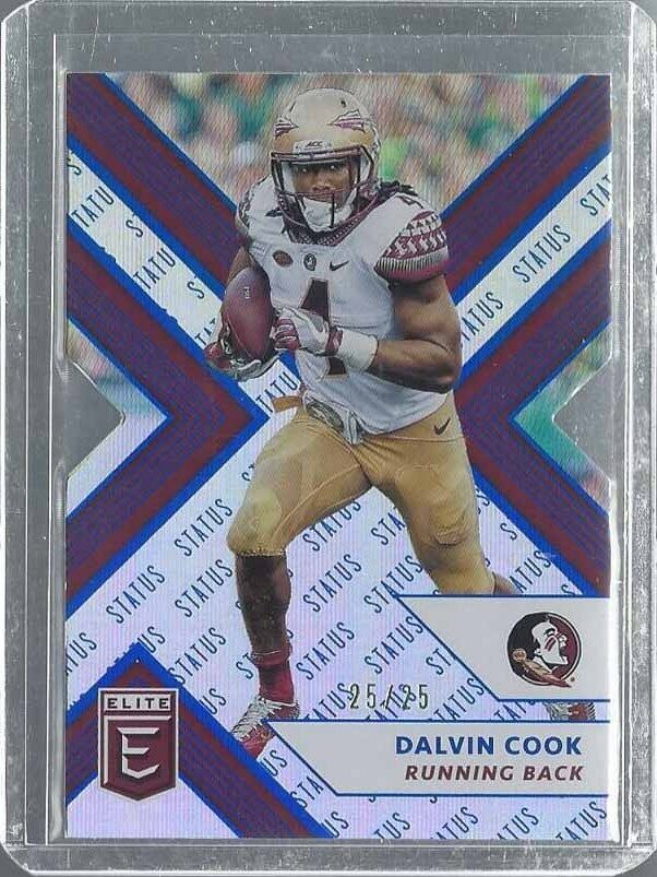 DALVIN COOK 2018 ELITE STATUS BLUE DIE CUT #D 25/25