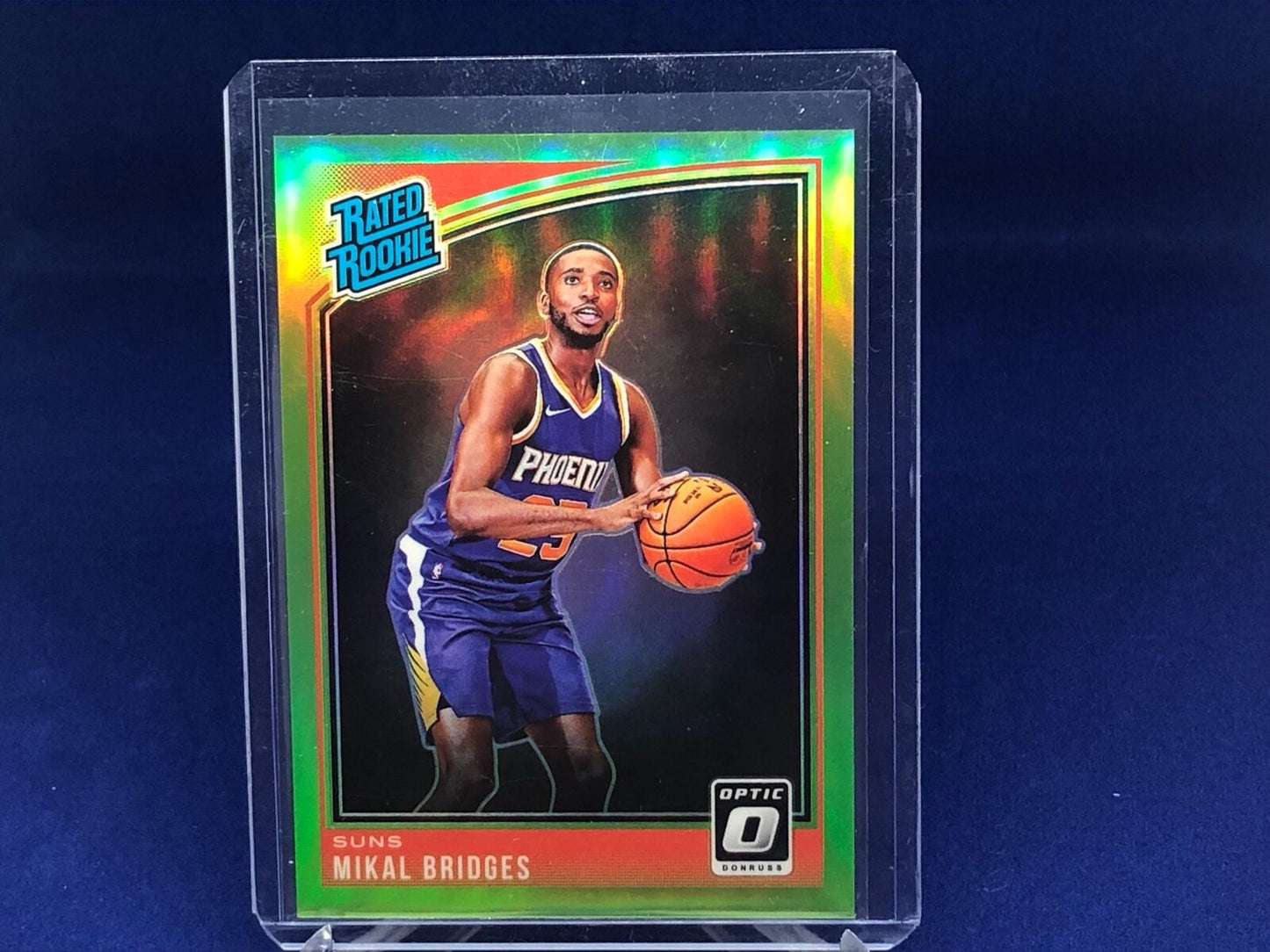 MIKAL BRIDGES 2018-19 DONRUSS OPTIC RATED ROOKIE LIME GREEN HOLO RC #D 82/149