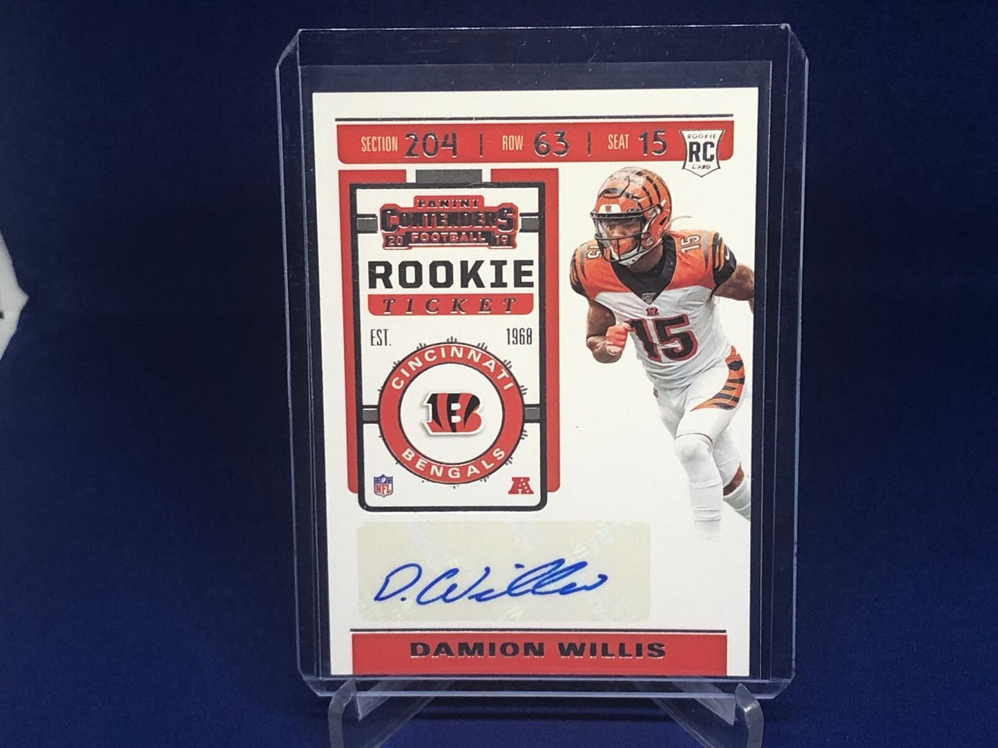 DAMION WILLIS 2019 PANINI CONTENDERS ROOKIE TICKET AUTO RC # 166