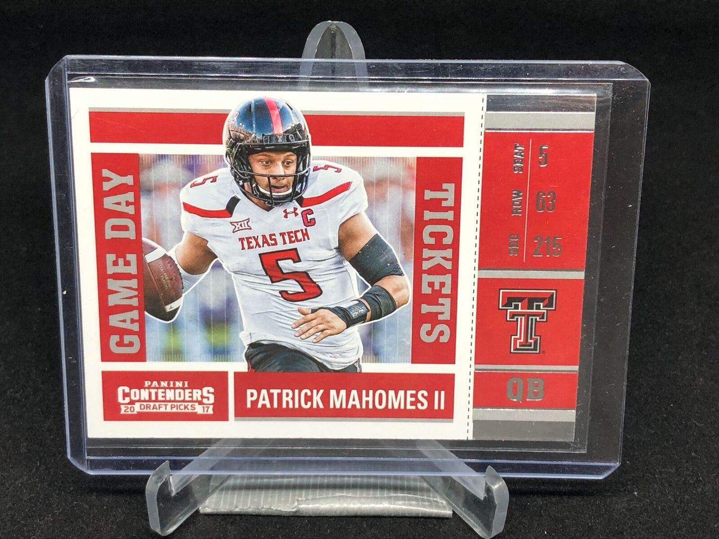 PATRICK MAHOMES II 2017 PANINI CONTENDERS DRAFT PICKS GAME DAY TICKET RC # 15