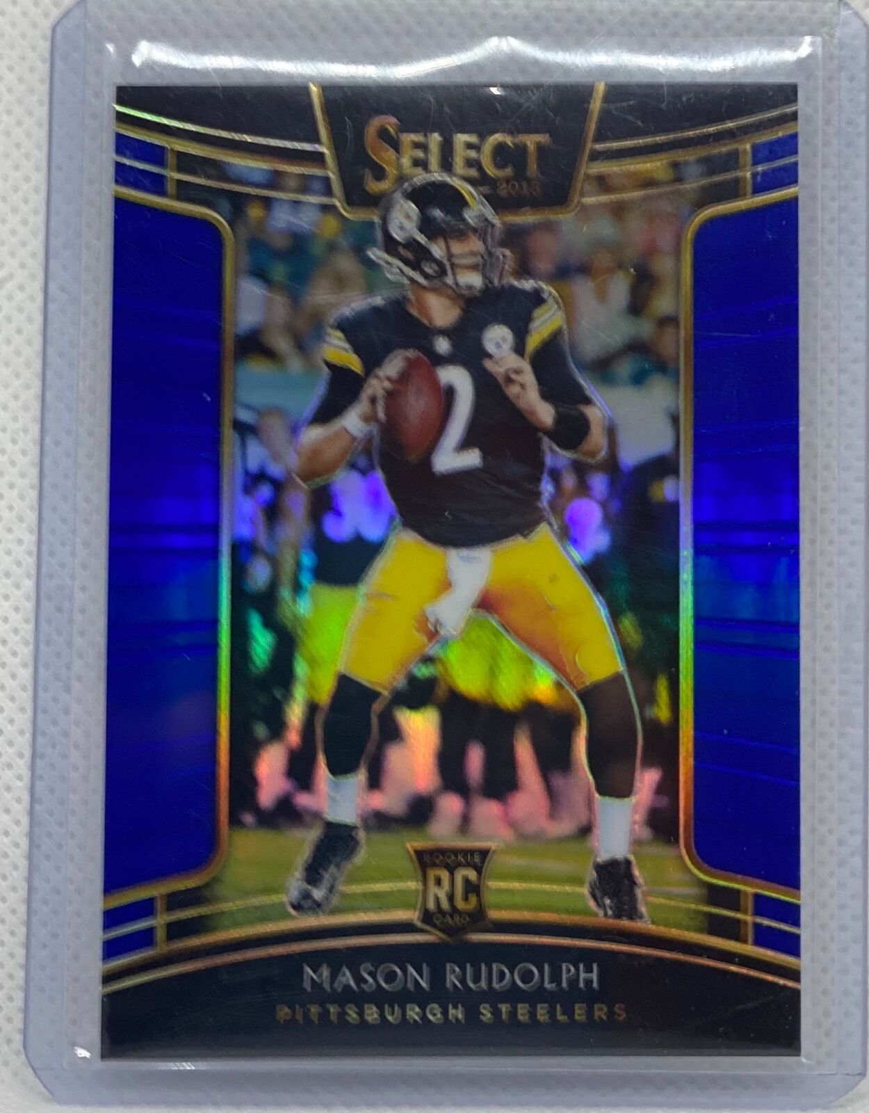 MASON RUDOLPH 2018 PANINI SELECT BLUE PRIZM ROOKIE RC #D 010/175