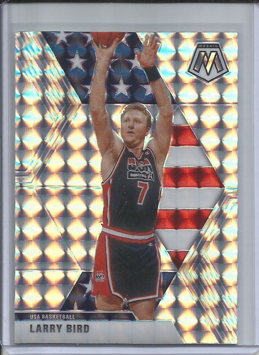 LARRY BIRD 2019-20 PANINI MOSAIC SILVER WAVE PRIZM USA #254