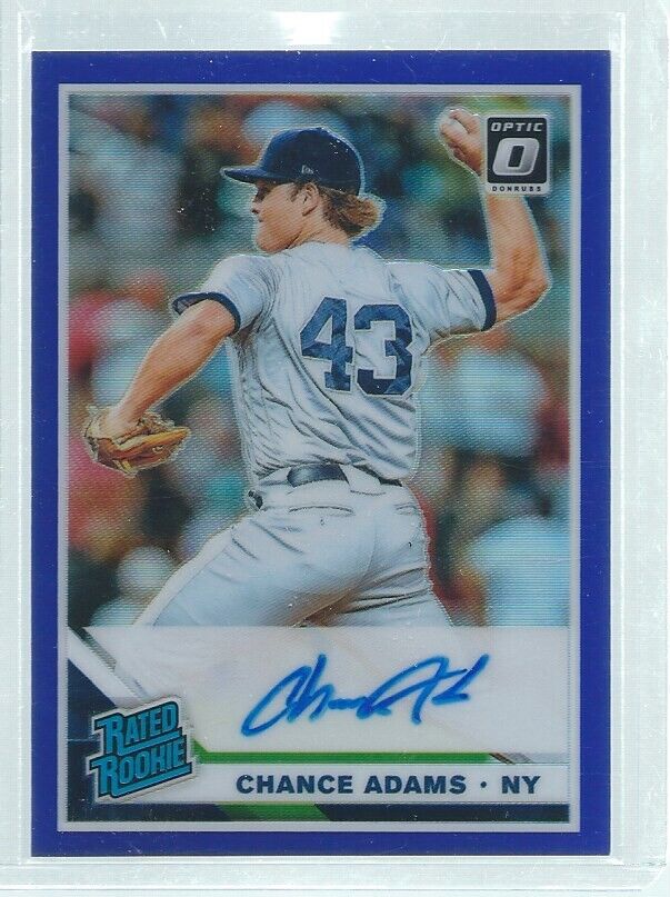 CHANCE ADAMS 2019 DONRUSS OPTIC RATED ROOKIE HOLO ON CARD AUTO PURPLE #D 48/125