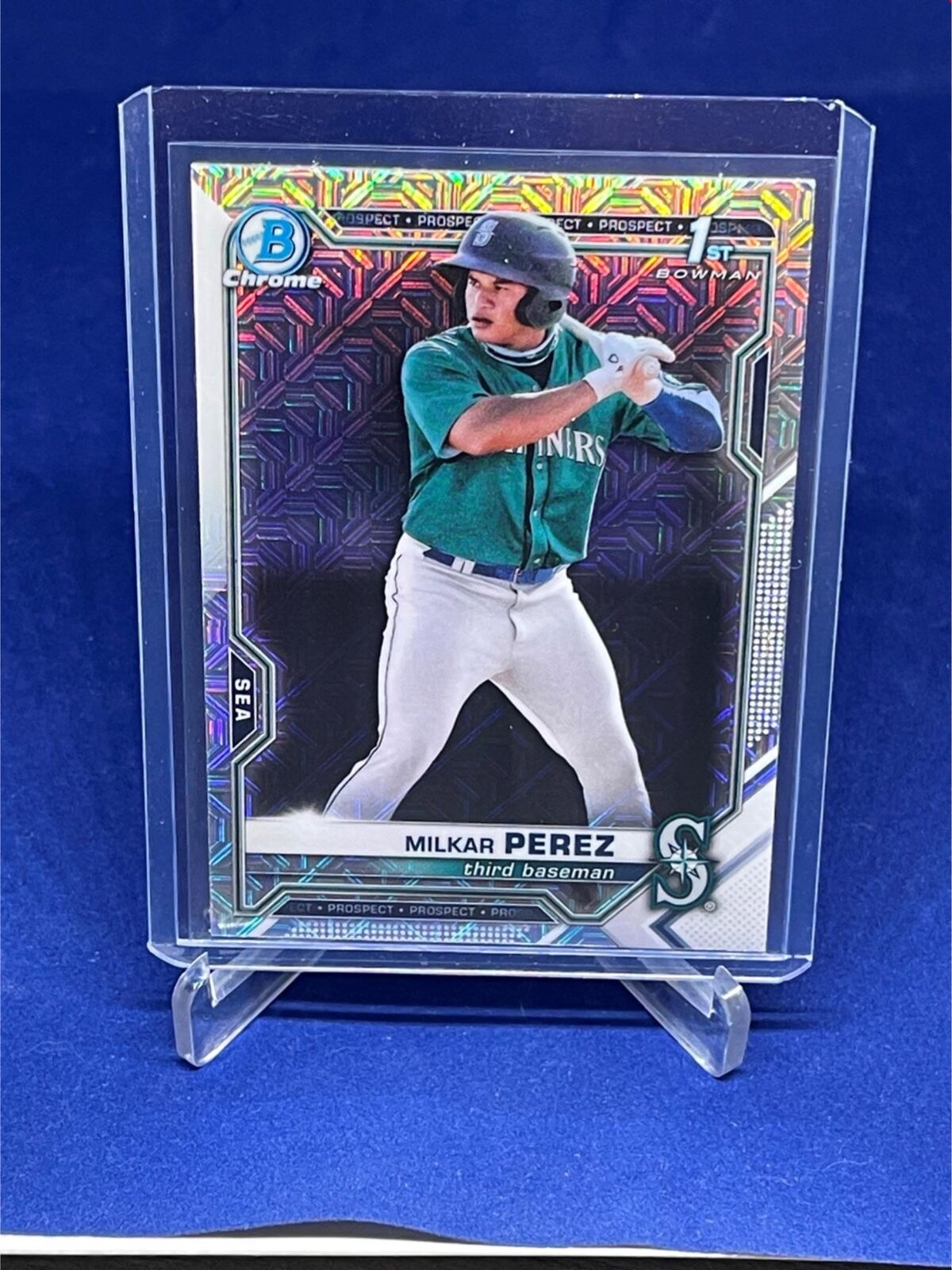 MILKAR PEREZ 2021 TOPPS BOWMAN CHROME 1ST BOWMAN MEGA BOX REFRACTOR # 215
