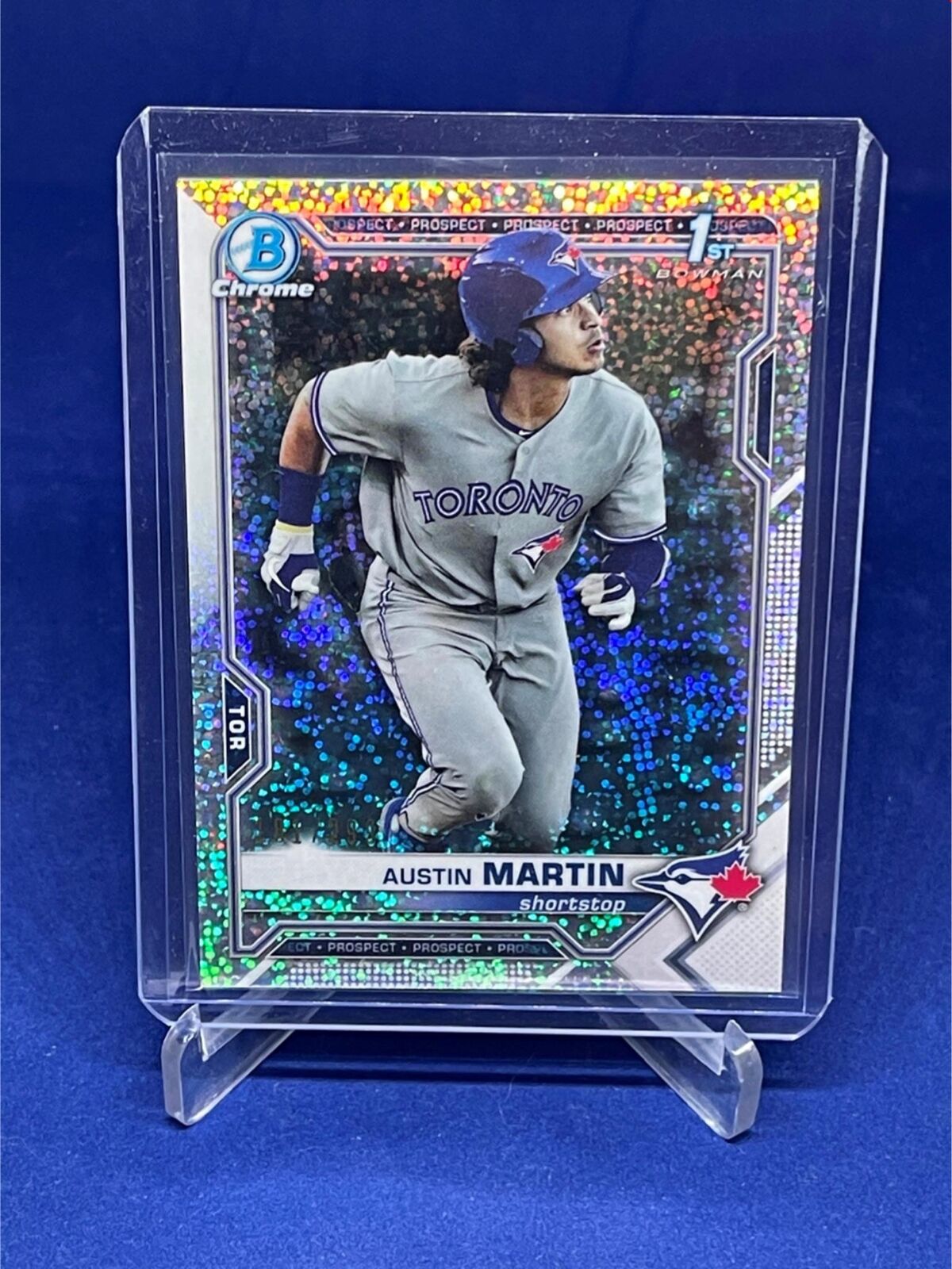 AUSTIN MARTIN 2021 TOPPS BOWMAN CHROME 1ST SPECKLE SPARKLE REFRACTOR #D 181/299