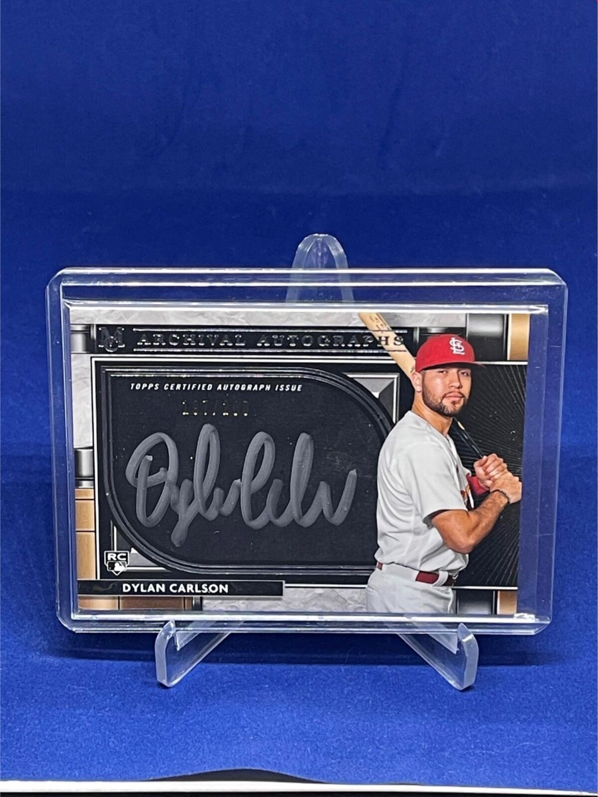 DYLAN CARLSON 2021 TOPPS MUSEUM COLLECTION ARCHIVAL ON CARD AUTO RC #D 197/200