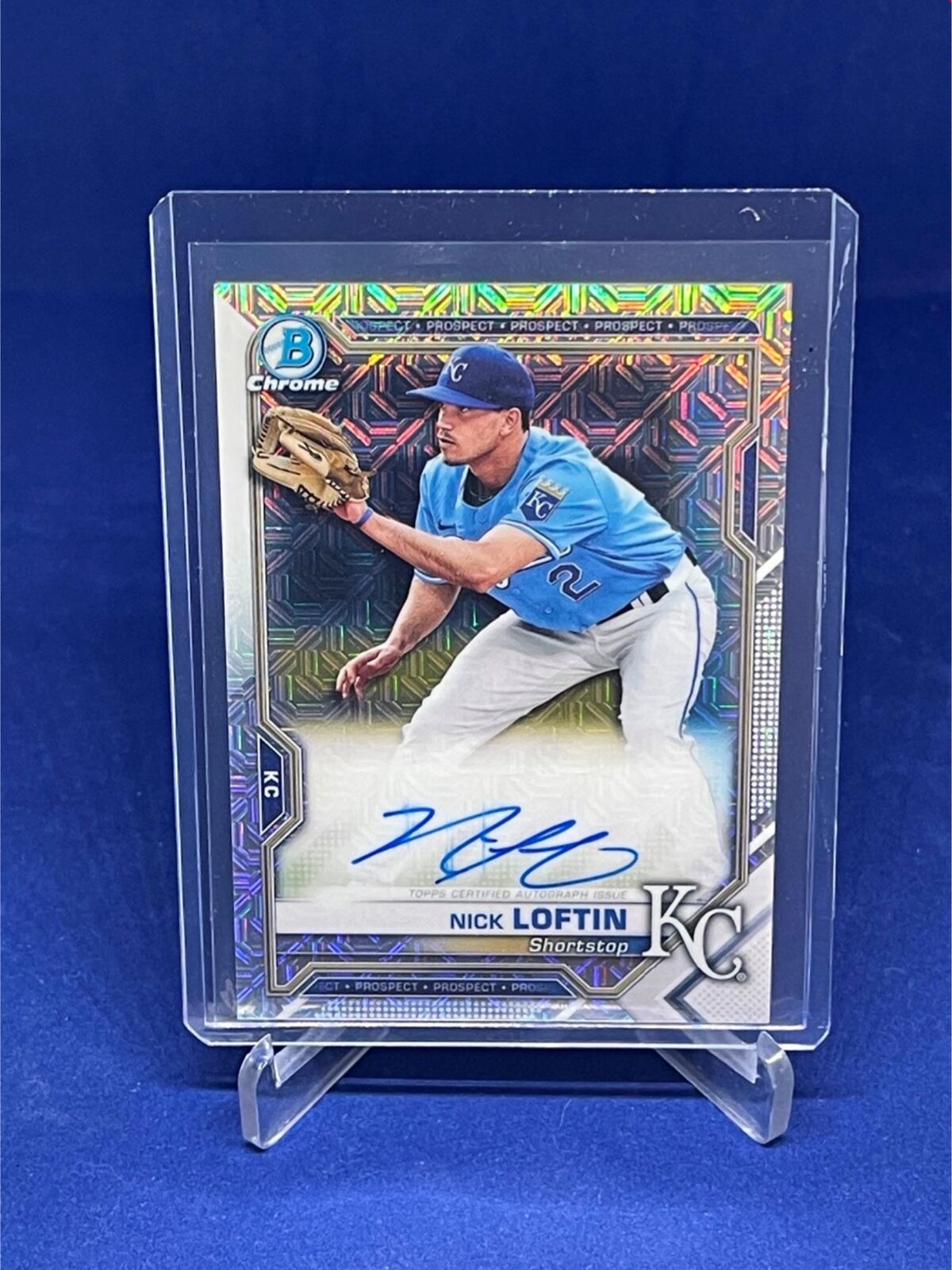 NICK LOFTIN 2021 TOPPS BOWMAN CHROME SILVER MEGA BOX REFRACTOR AUTO PROSPECT
