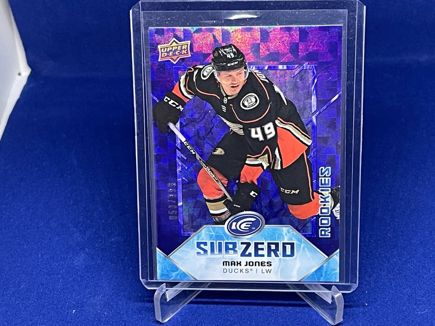 MAX JONES 2019-20 UPPER DECK ICE SUBZERO PURPLE ROOKIE RC #D 53/999