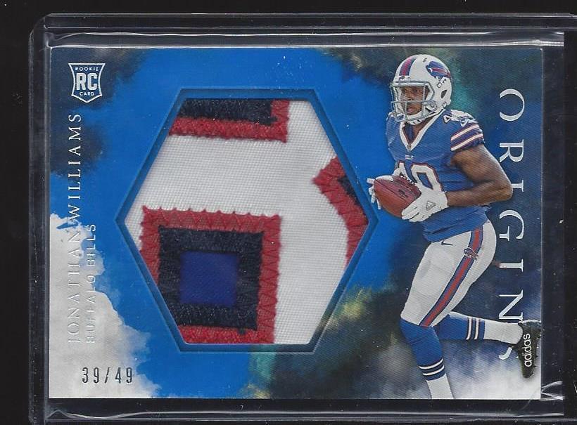 JONATHAN WILLIAMS 2016 ORIGINS BLUE JUMBO 4 COLOR BILLS ROOKIE PATCH RC #D 21/49