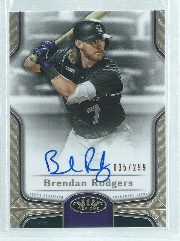 BRENDAN RODGERS 2020 TOPPS TIER ONE ON CARD AUTO ROOKIE RC #D 35/299