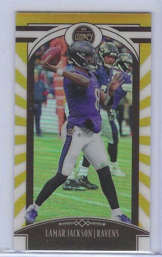 LAMAR JACKSON 2020 PANINI LEGACY GOLD PRIZM MINI #D /25