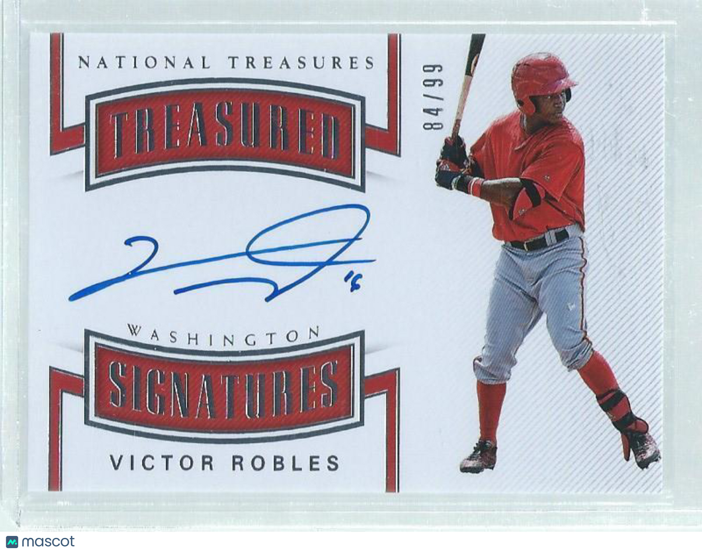 VICTOR ROBLES 2018 NATIONAL TREASURES ON CARD AUTO ROOKIE RC #D /99