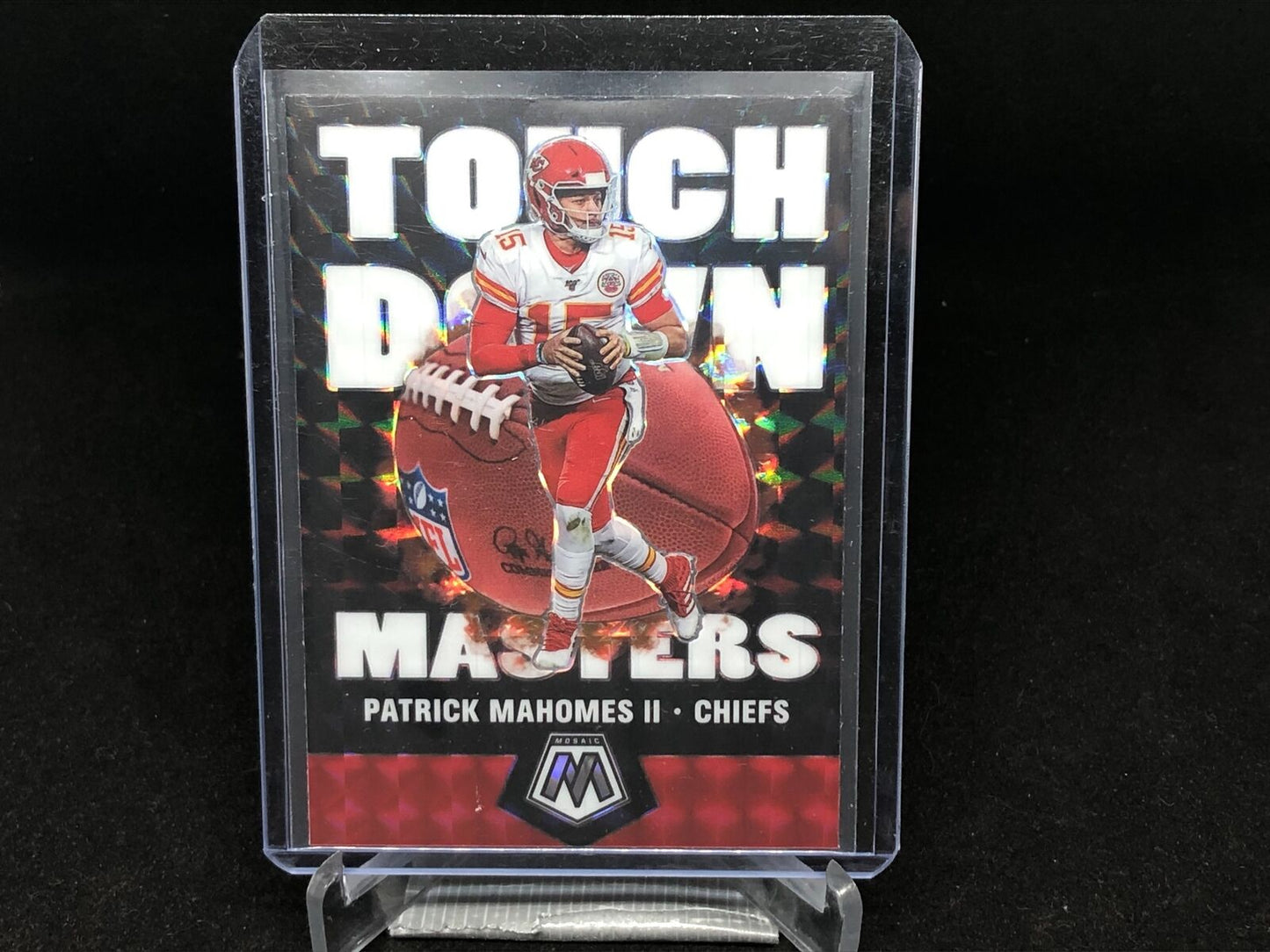 PATRICK MAHOMES II 2020 PANINI MOSAIC TOUCHDOWN MASTERS SILVER WAVE MOSAIC PRIZM