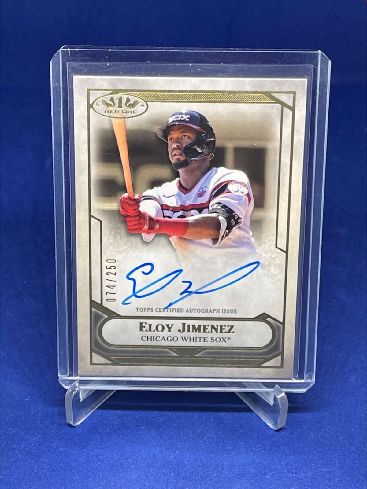 ELOY JIMENEZ 2021 TOPPS TIER ONE ON CARD AUTOGRAPH AUTO #D 74/250