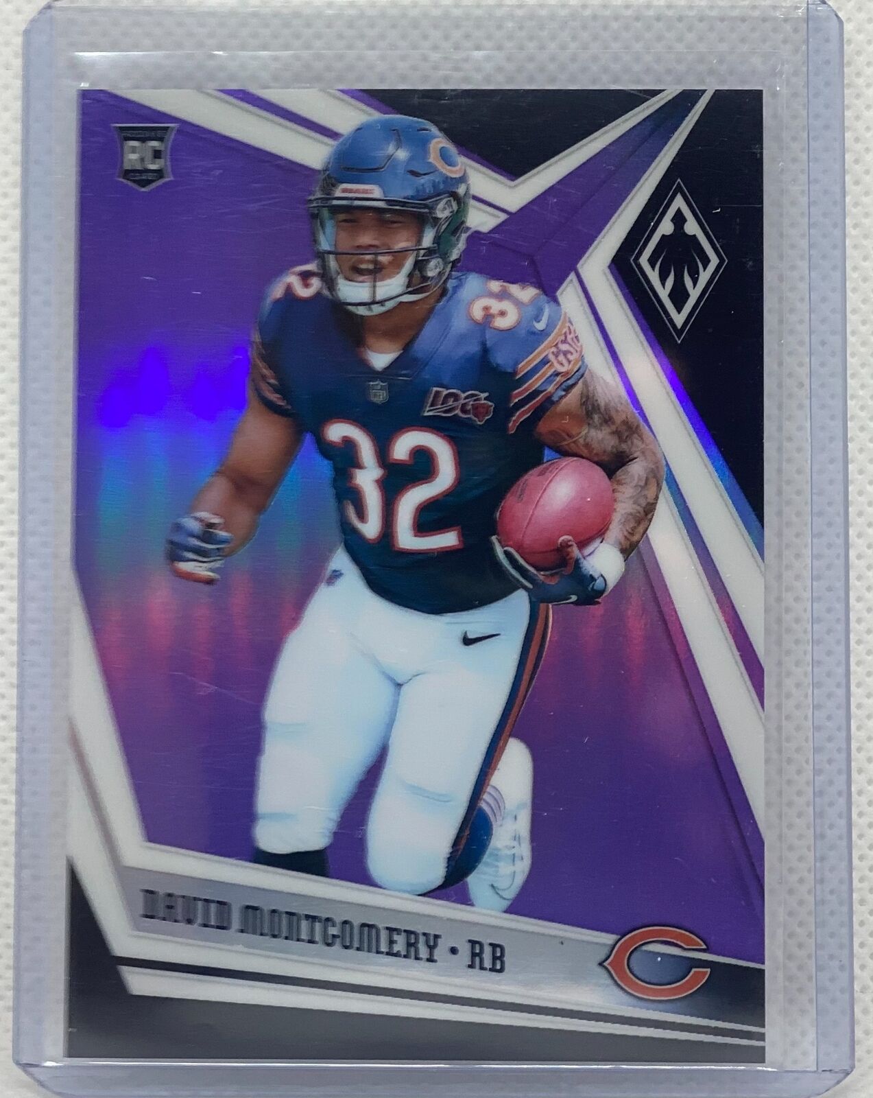 DAVID MONTGOMERY 2019 PANINI PHOENIX PURPLE PRIZM RC #D 074/149