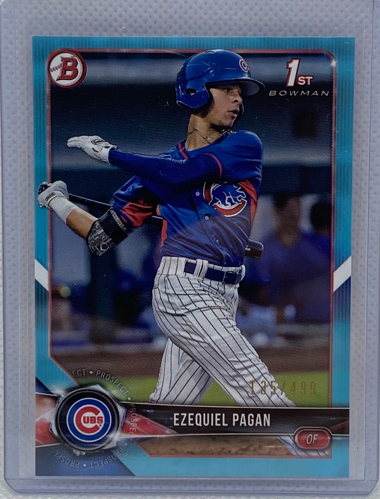 EZEQUEIL PAGAN 2018 TOPPS 1ST BOWMAN PROSPECT SKY BLUE #D 135/499