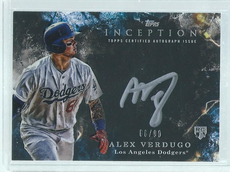 ALEX VERDUGO 2018 TOPPS INCEPTION SILVER SIGNINGS ON CARD AUTO ROOKIE RC #D /90