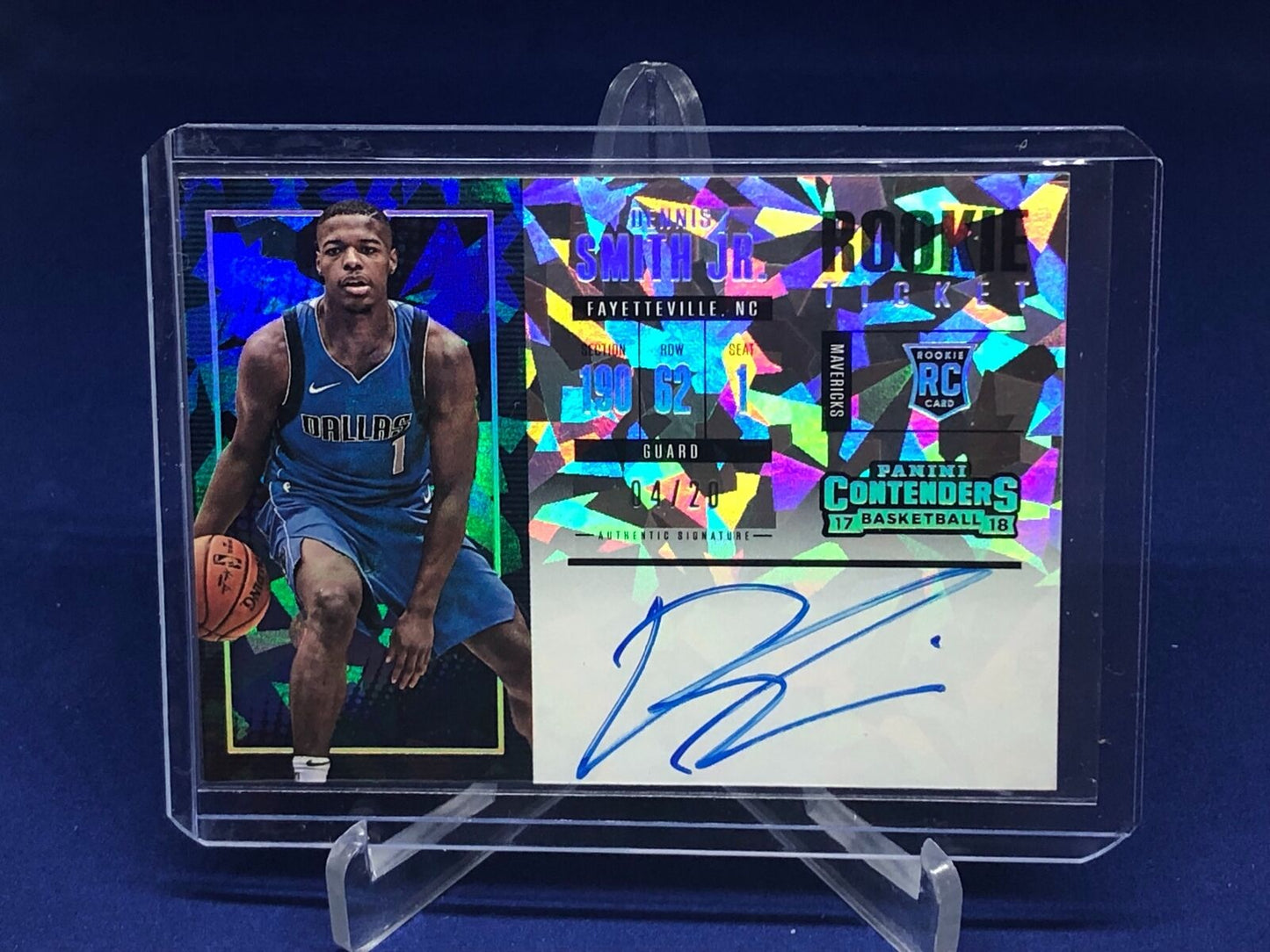 DENNIS SMITH JR 2017-18 PANINI CONTENDERS CRACKED ICE ROOKIE TICKET AUTO RC /20