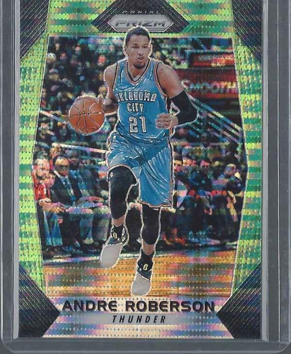 ANDRE ROBERSON 2017-18 PANINI PRIZM GREEN PULSAR PRIZMS #D 12/25