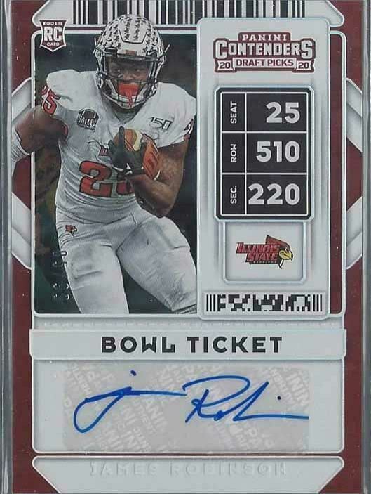 JAMES ROBINSON 2020 CONTENDERS BOWL TICKET JAGUARS ROOKIE AUTO RC #D 85/99
