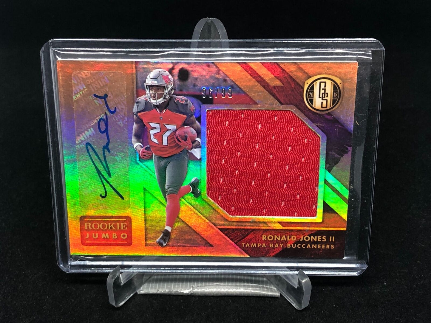 RONALD JONES II 2018 PANINI GOLD STANDARD JUMBO JERSEY AUTO RC #D /99