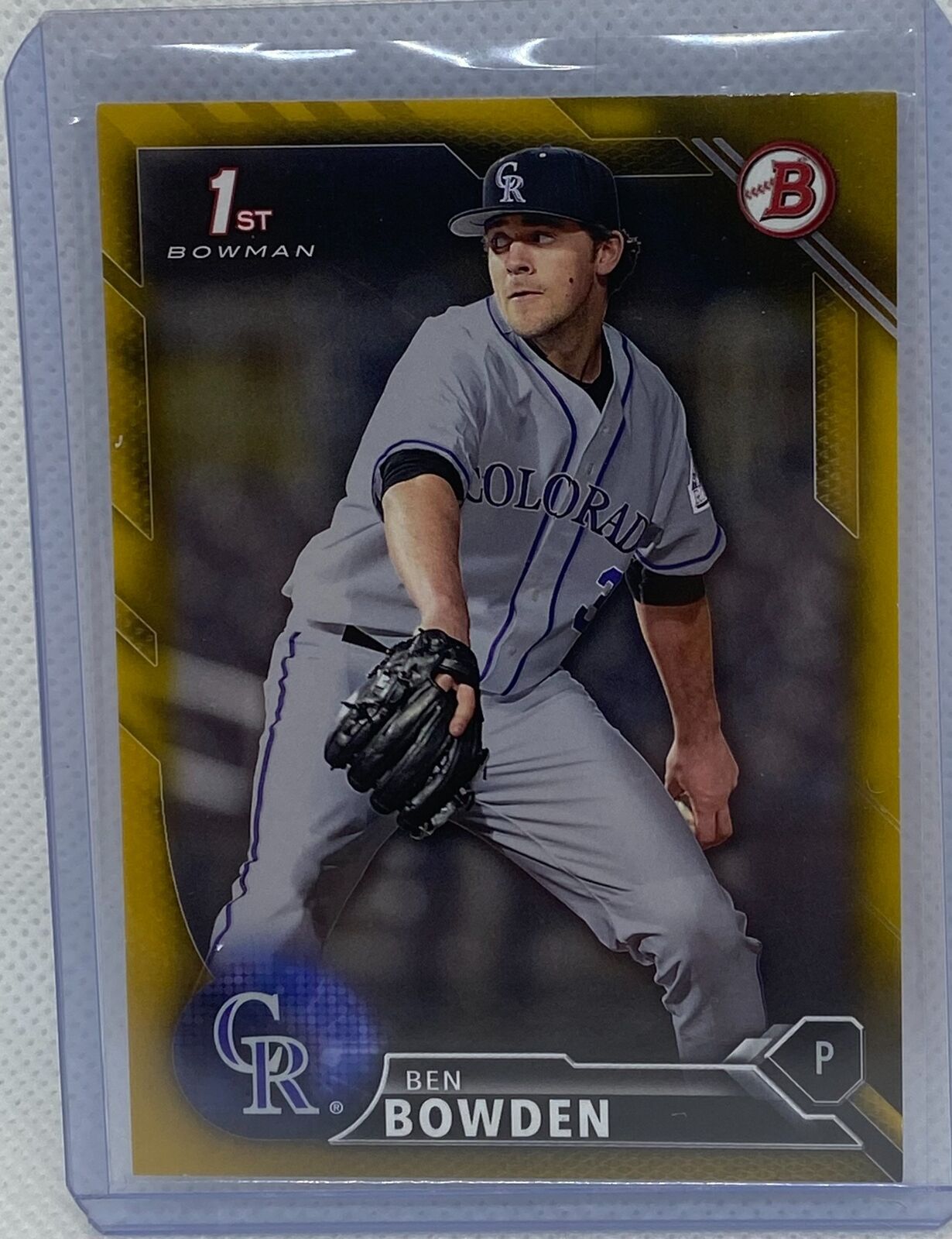 BEN BOWDEN 2016 TOPPS BOWMAN 1ST PROSPECT GOLD #D 41/50