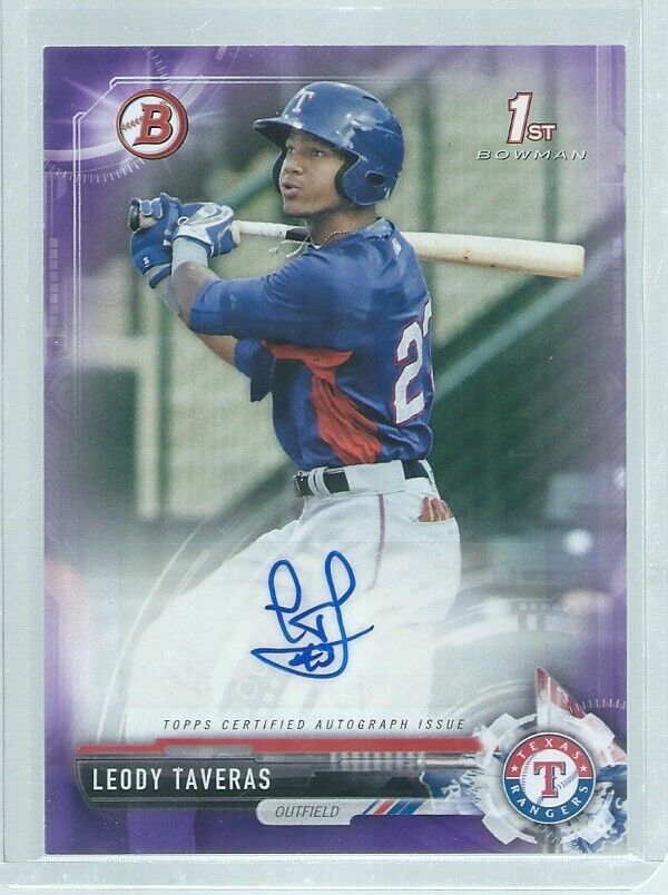 LEODY TAVERAS 2017 BOWMAN 1ST AUTO PROSPECT PURPLE #D 226/250