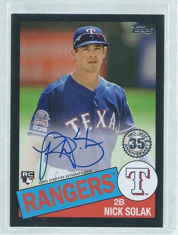 NICK SOLAK 2020 TOPPS 35TH ANNIVERSARY BLACK ON CARD AUTO ROOKIE RC #D 86/199