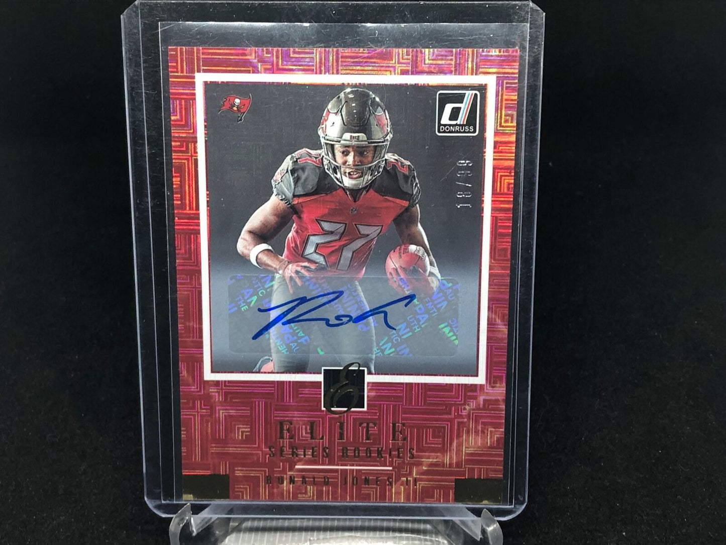 RONALD JONES II 2018 DONRUSS ELITE SERIES RED AUTO RC #D 18/99
