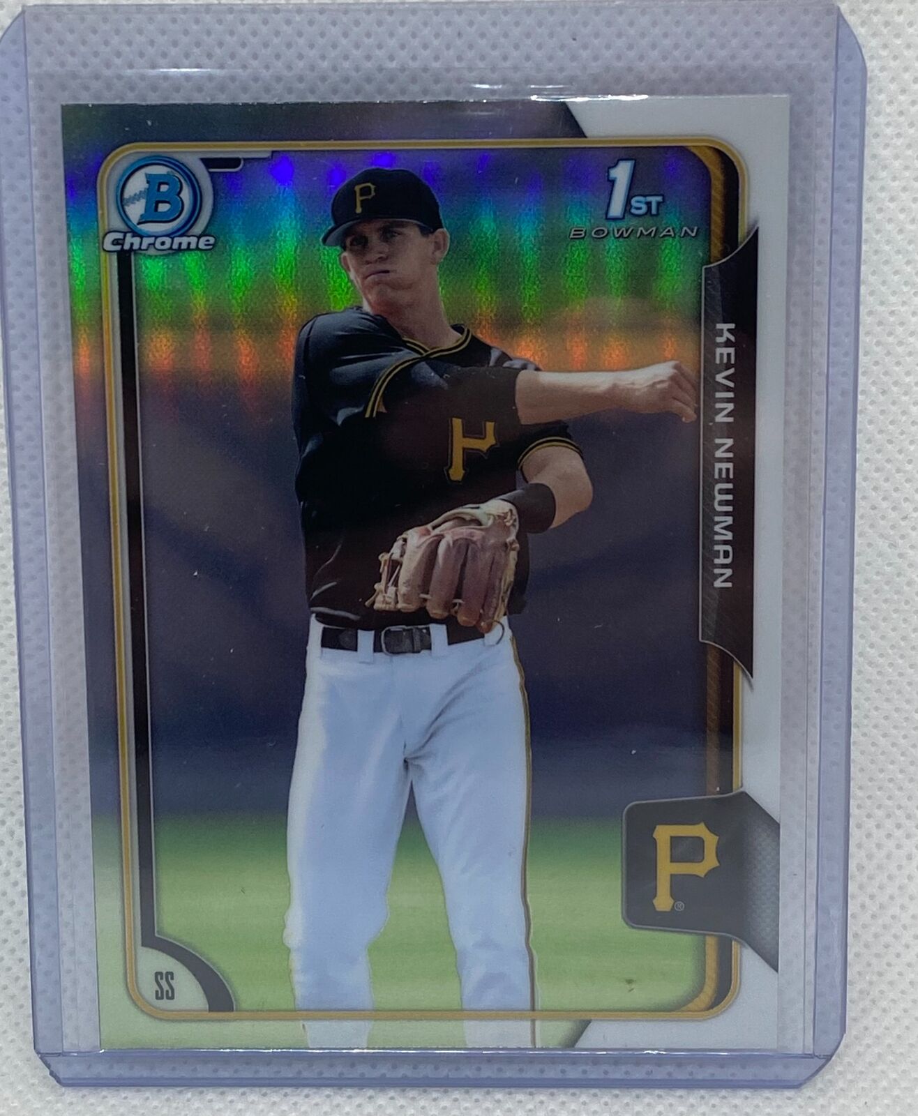 KEVIN NEWMAN 2015 TOPPS 1ST BOWMAN PROSPECT CHROME REFRACTOR #64