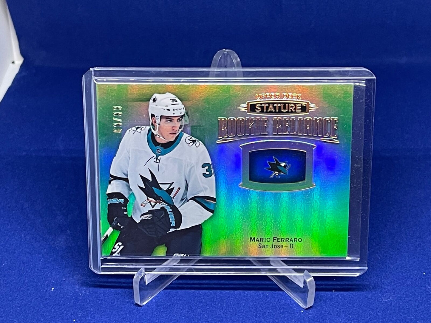 MARIO FERRARO 2019-20 UPPER DECK STATURE GREEN ROOKIE RELIANCE RC #D 60/99