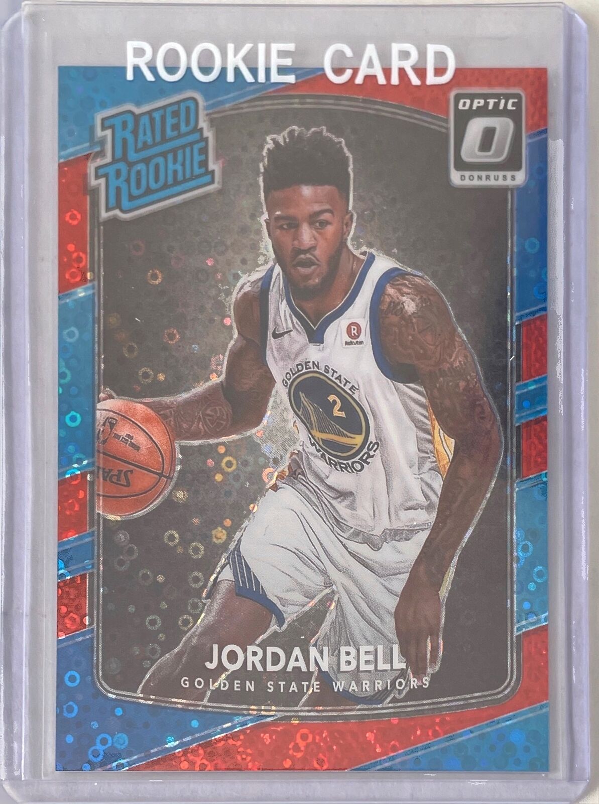JORDAN BELL 2017-18 DONRUSS OPTIC RATED ROOKIE RED DISCO PRIZM ROOKIE RC #D /85