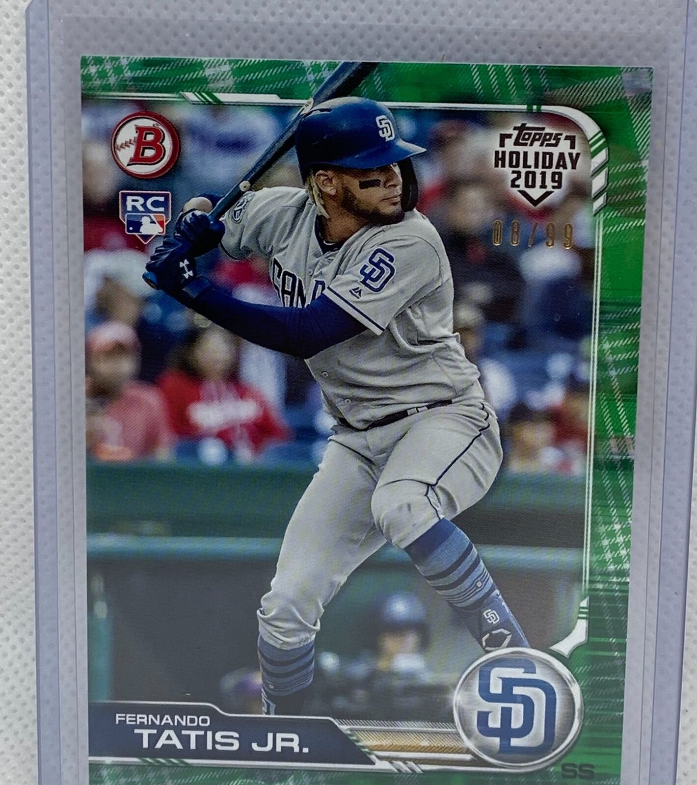 FERNANDO TATIS JR. 2019 TOPPS BOWMAN GREEN HOLIDAY 2019 RC #D 8/99