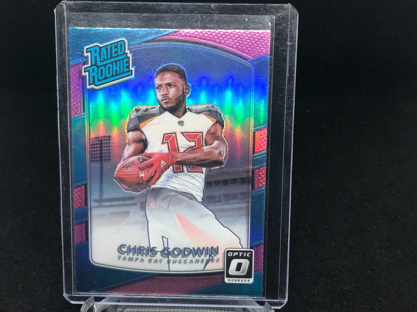 CHRIS GODWIN 2017 PANINI DONRUSS OPTIC PINK HOLO RC # 155