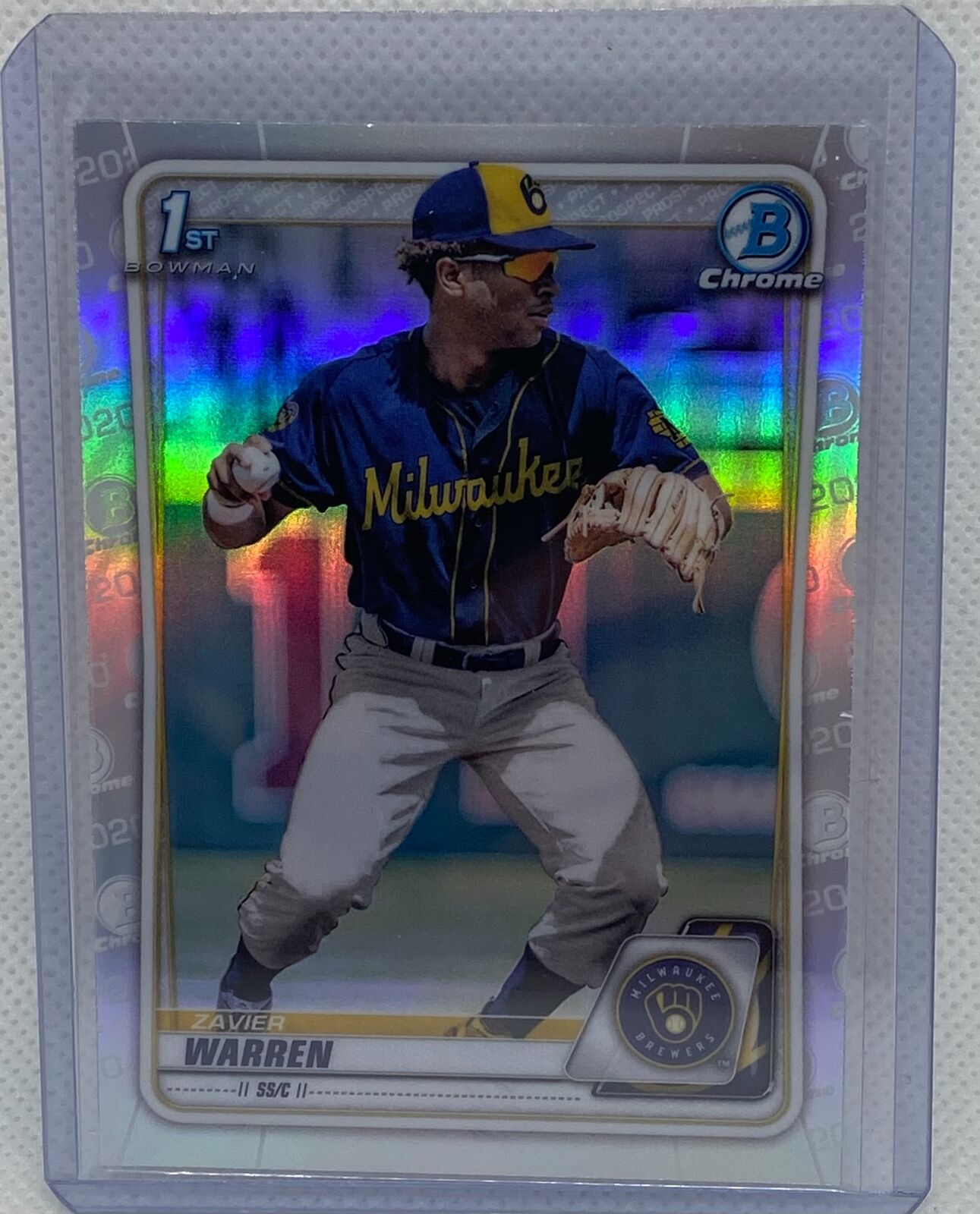 ZAVIER WARREN 2020 TOPPS 1ST BOWMAN PROSPECT CHROME REFRACTOR #BD-97
