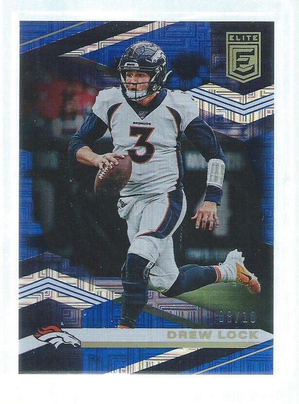 DREW LOCK 2020 PANINI DONRUSS ELITE BLUE ESCHER SQUARES #D 8/10