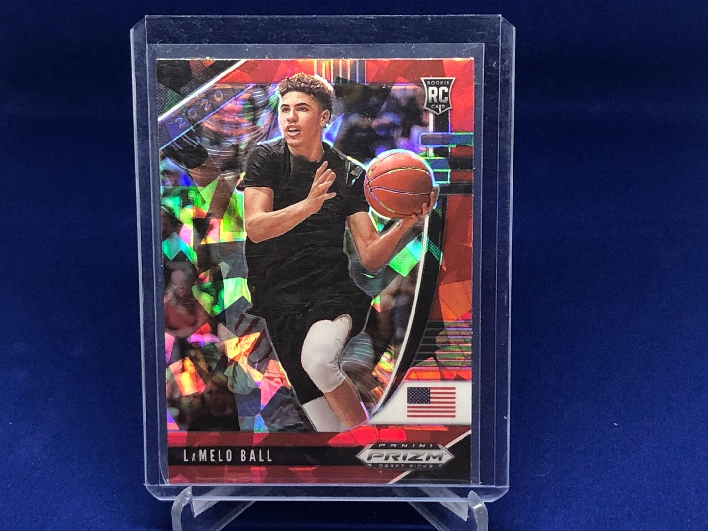 LAMELO BALL 2020-21 PANINI PRIZM DRAFT PICKS RED CRACKED ICE PRIZMS RC # 3