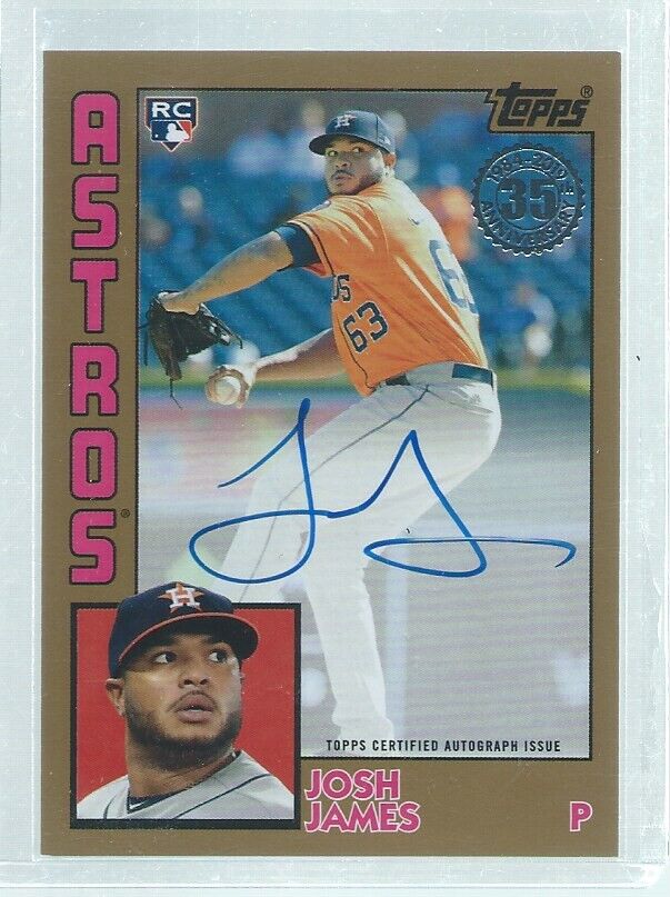 JOSH JAMES 2019 TOPPS 35TH ANNIVERSARY GOLD ON CARD AUTO RC #D 47/50