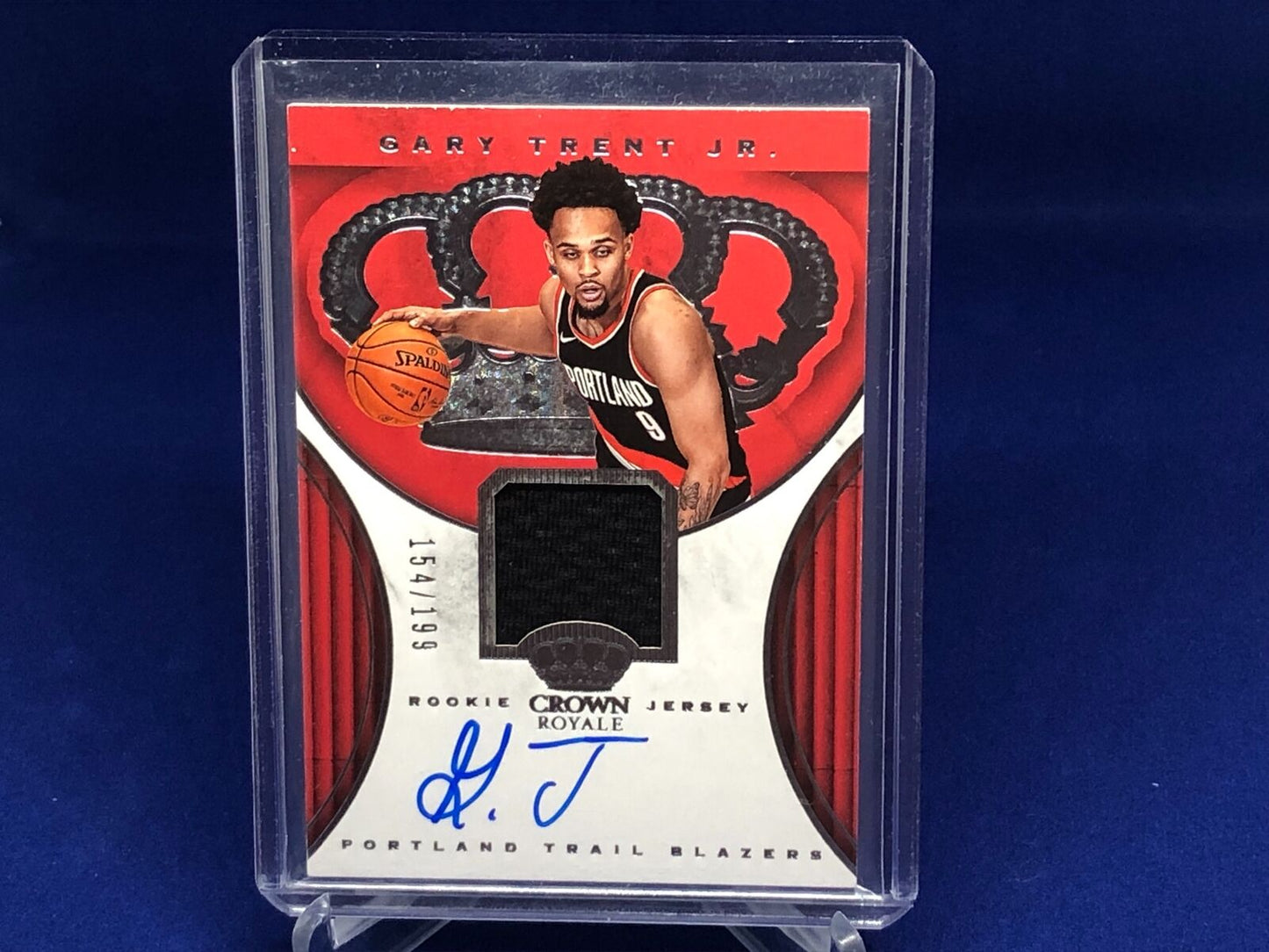 GARY TRENT JR 2018-19 PANINI CORNERSTONES JERSEY ON CARD AUTO RC #D 154/199