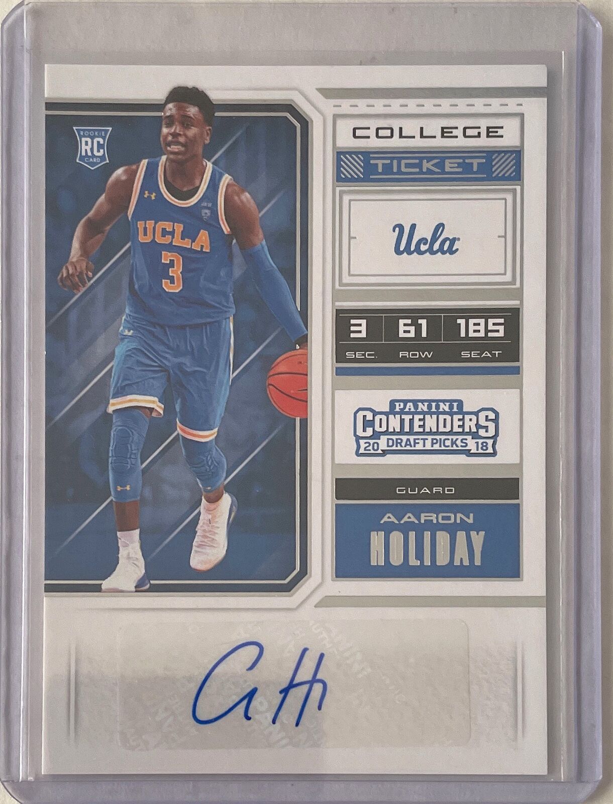 AARON HOLIDAY 2018-19 CONTENDERS DRAFT PICKS COLLEGE TICKET AUTO ROOKIE RC #83