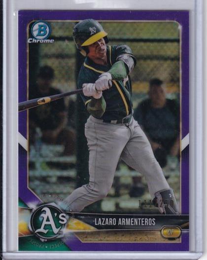 LAZARO ARMENTEROS 2018 BOWMAN CHROME PROSPECT PURPLE REFRACTOR #D 111/250