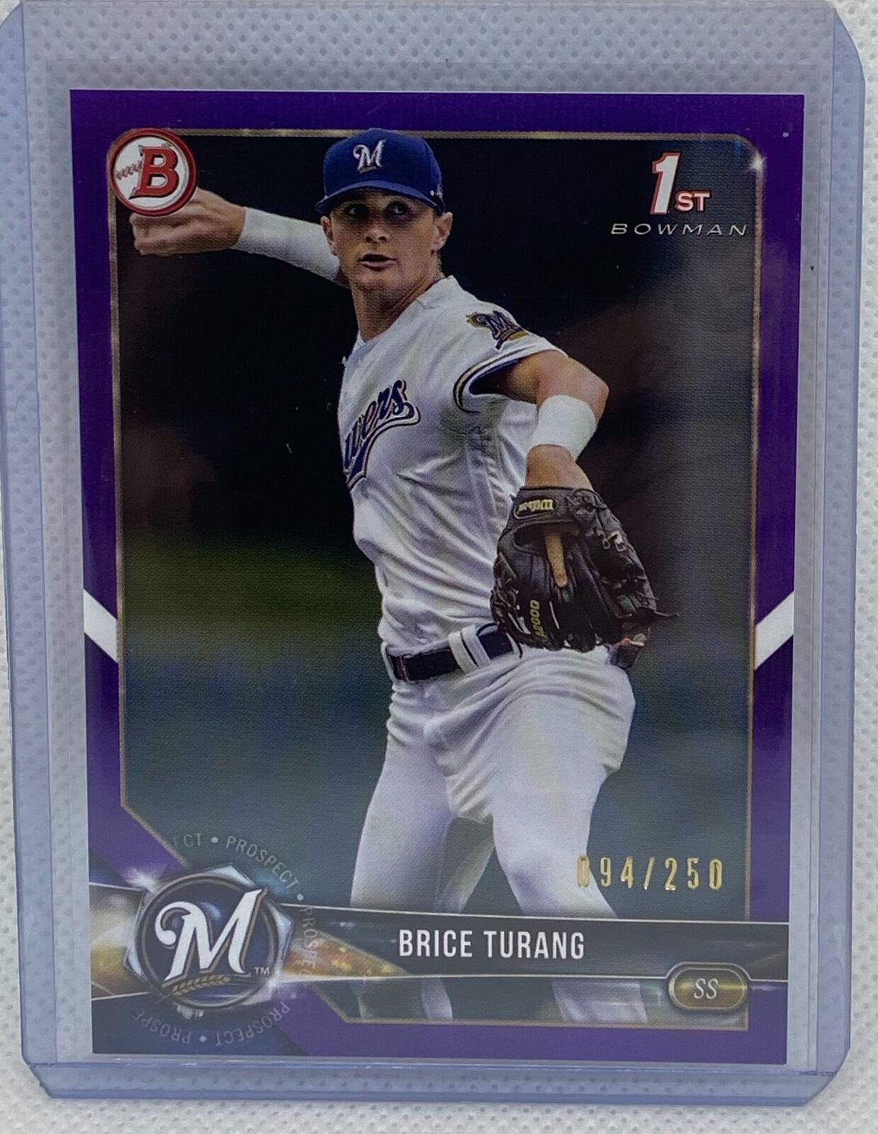 BRICE TURANG 2018 TOPPS 1ST BOWMAN PROSPECT PURPLE #D 094/250