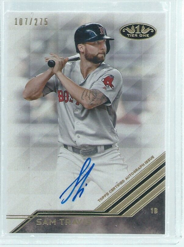 SAM TRAVIS 2018 TOPPS TIER ONE ON CARD AUTO ROOKIE RC #D /275