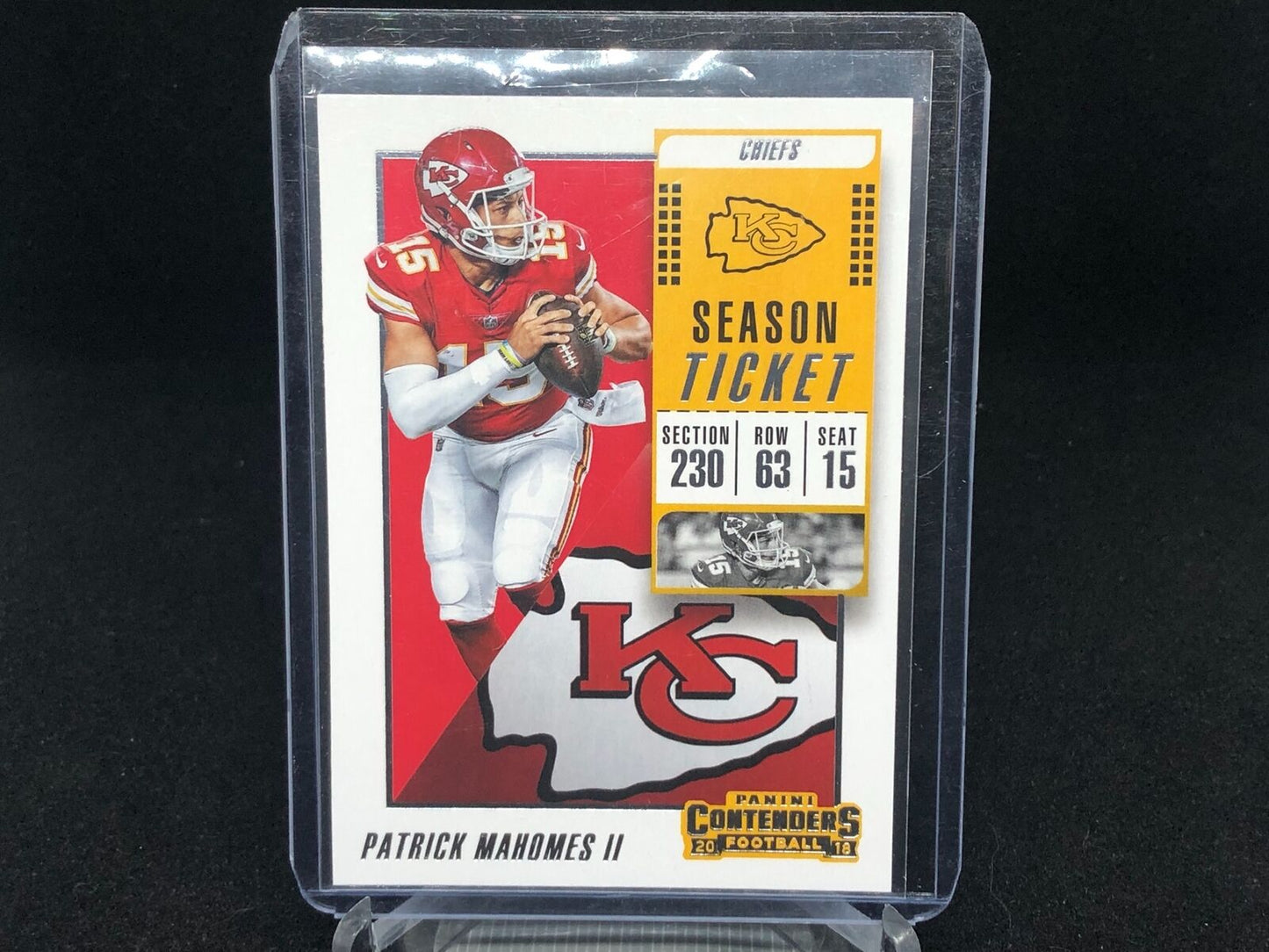 PATRICK MAHOMES 2018 PANINI CONTENDERS SEASON TICKET # 51