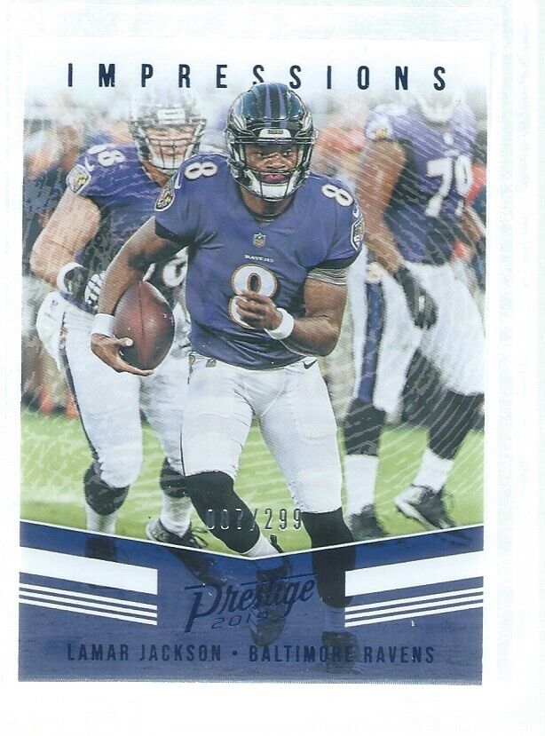 LAMAR JACKSON 2019 PANINI PRESTIGE IMPRESSIONS XTRA POINTS BLUE #D 7/299