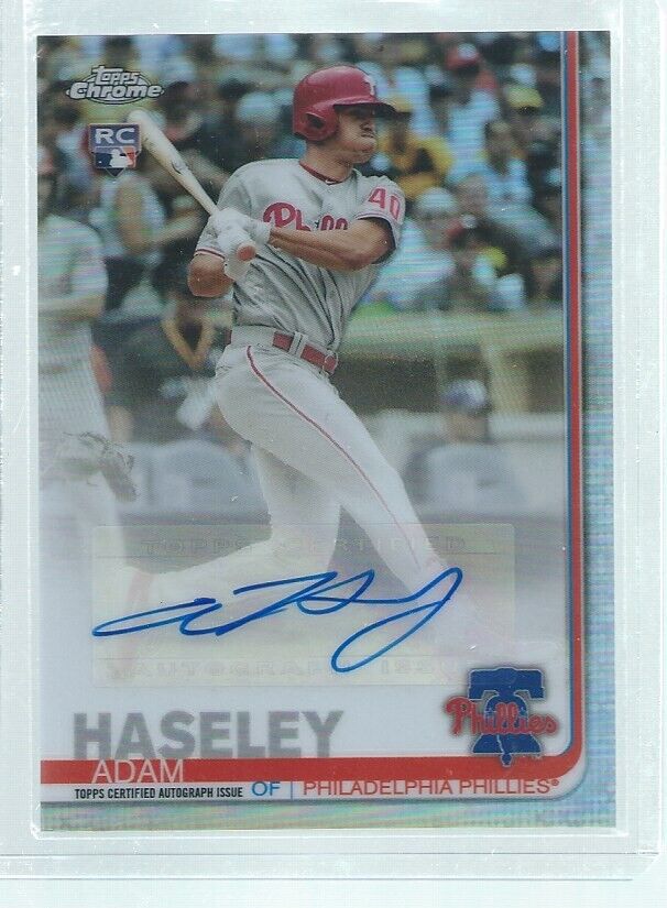 ADAM HASELEY 2019 TOPPS CHROME UPDATE AUTO REFRACTOR ROOKIE RC