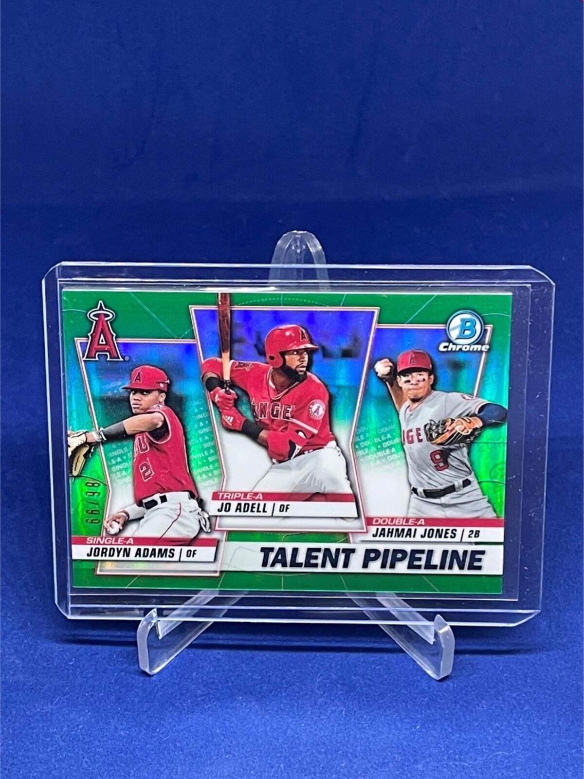 JO ADELL ADAMS JONES 2020 BOWMAN CHROME GREEN REFRACTOR TALENT PIPELINE #D 86/99