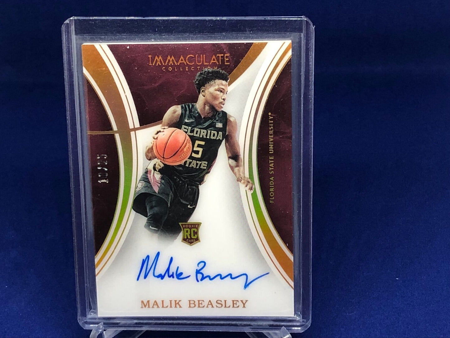 MALIK BEASLEY 2016-17 PANINI IMMACULATE ON CARD AUTO RC #D 18/25