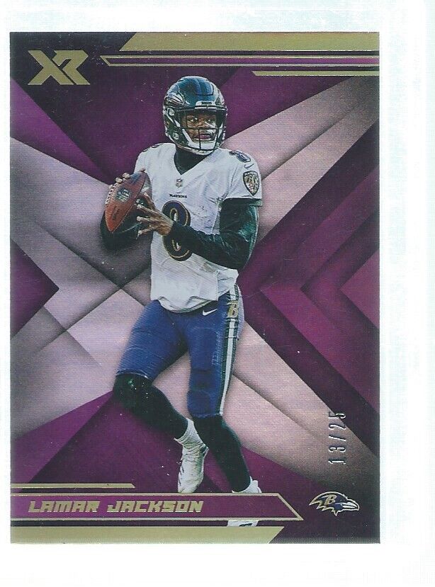 LAMAR JACKSON 2019 PANINI XR PURPLE #D 13/25